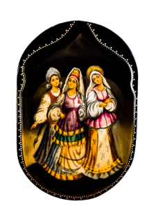 Lacquered, Mother of Pearl-Inlaid Box, Russia